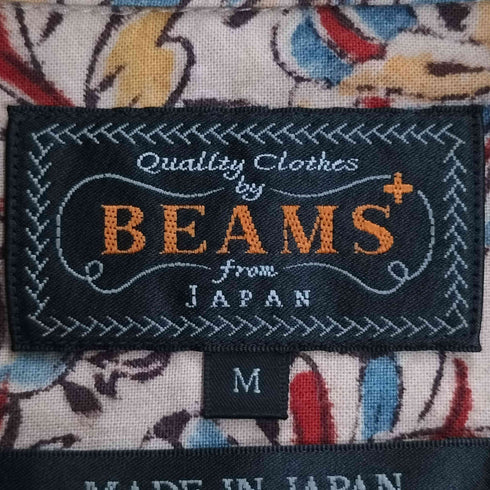 ビームスプラス BEAMS+ ブロックプリント オープンカラー シャツ メンズ JPN:M